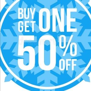 Everything is buy one get one half off